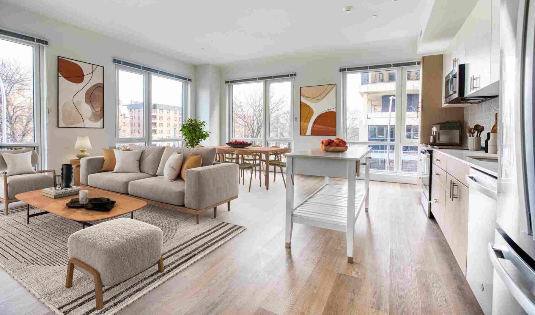 Generous living spaces to relax and unwind a living room with a large window